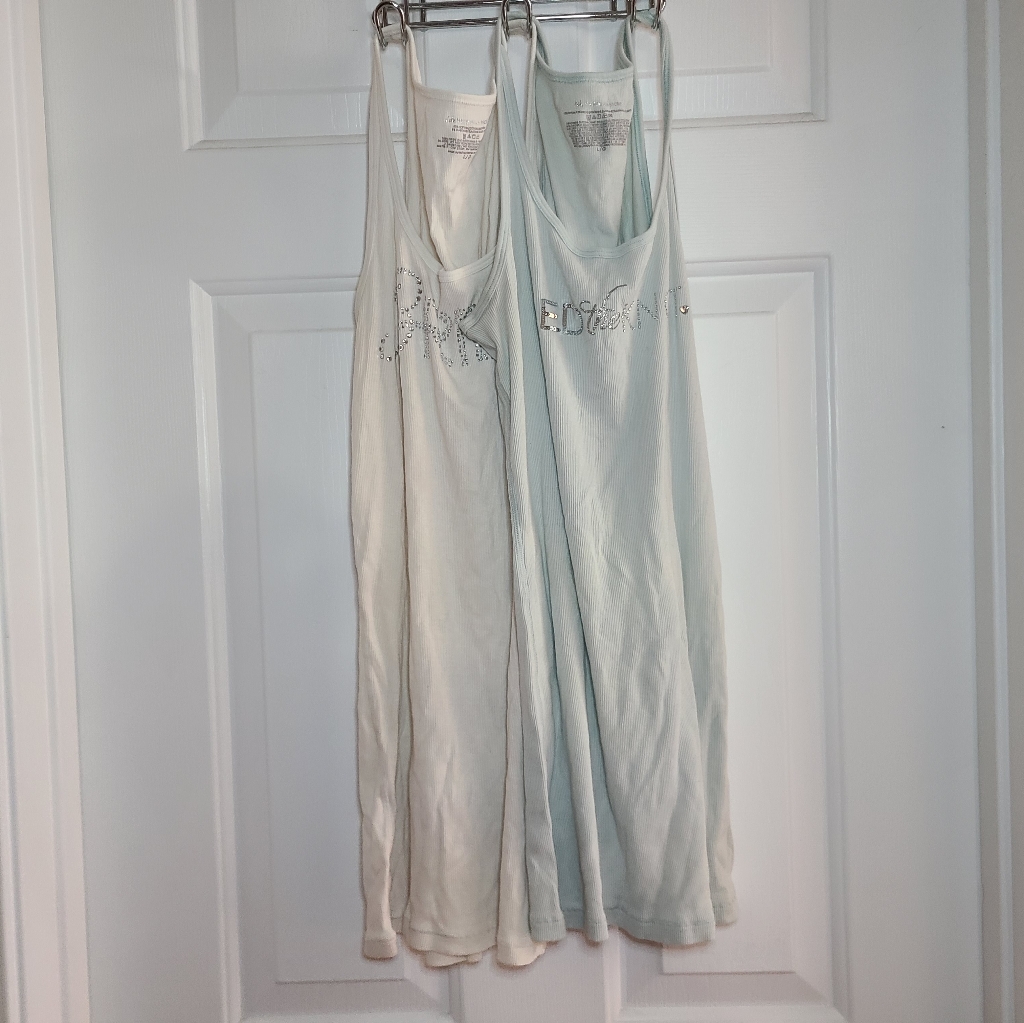 Victoria's Secret Rhinestone Tank Tied The Knot Light Blue Size Large